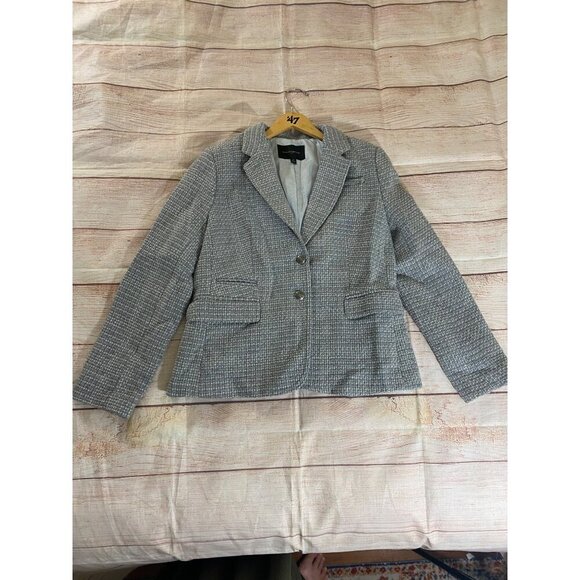 Banana Republic Women's Grey Textured Pop C Basket Weave Blazer - 12 - Picture 4 of 12